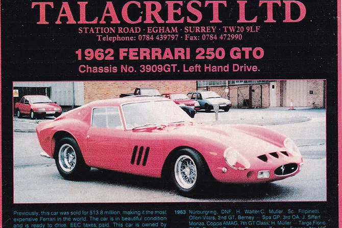 We have sold 250 GTOs from the showroom before